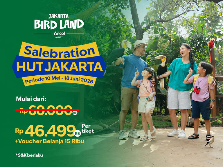 Promo Jakarta Bird Land HUT Jakarta ke-499, Tiket Mulai Rp46.499